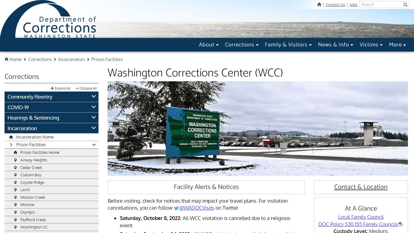 Washington Corrections Center (WCC) | Washington State Department of ...
